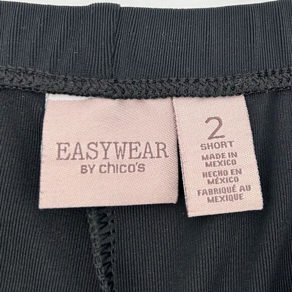 Chico’s black pull on knit pants size large short length - Picture 8 of 8